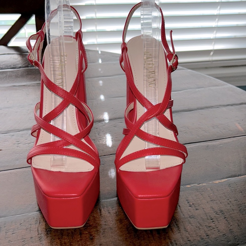 Azalea Wang Kristy Red Platform Heels